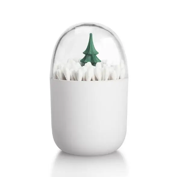 New Cute Design Cotton Swab Toothpick Container Cosmetic Multifunctional Round Makeup Organizer Jewelry Storage Box Holder