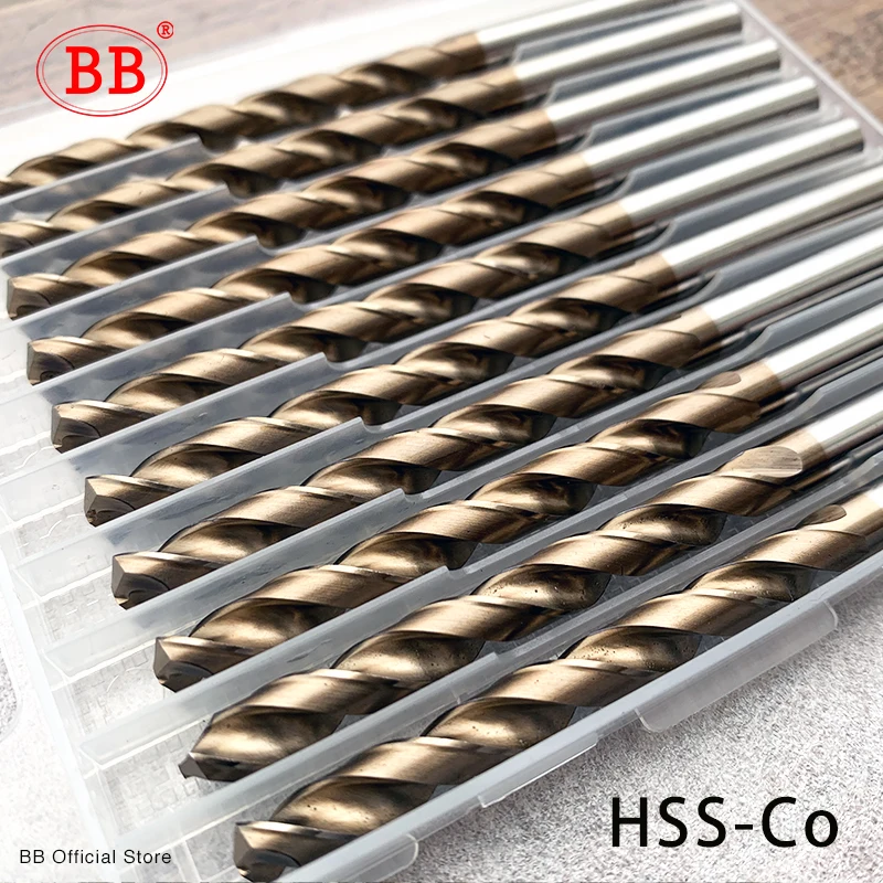 Broca de Torção de Cobalto bb M35 ex Hssco Hsse Metal Alumínio Cobre Ferramenta de Furo de Madeira Titânio Mm13 mm Conjunto 10 Pcs Aço Inoxidável