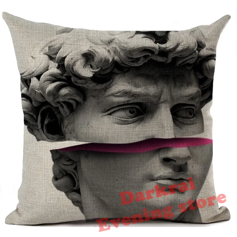 Cushion Cover Art Sculpture David Linen Pillow Cover Home Decoration Throw Pillows Car Sofa Decorative Pillowcase