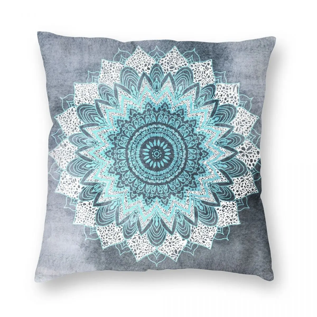 

BOHOCHIC MANDALA IN BLUE Square Pillowcase Polyester Linen Velvet Creative Zip Decor Home Cushion Cover