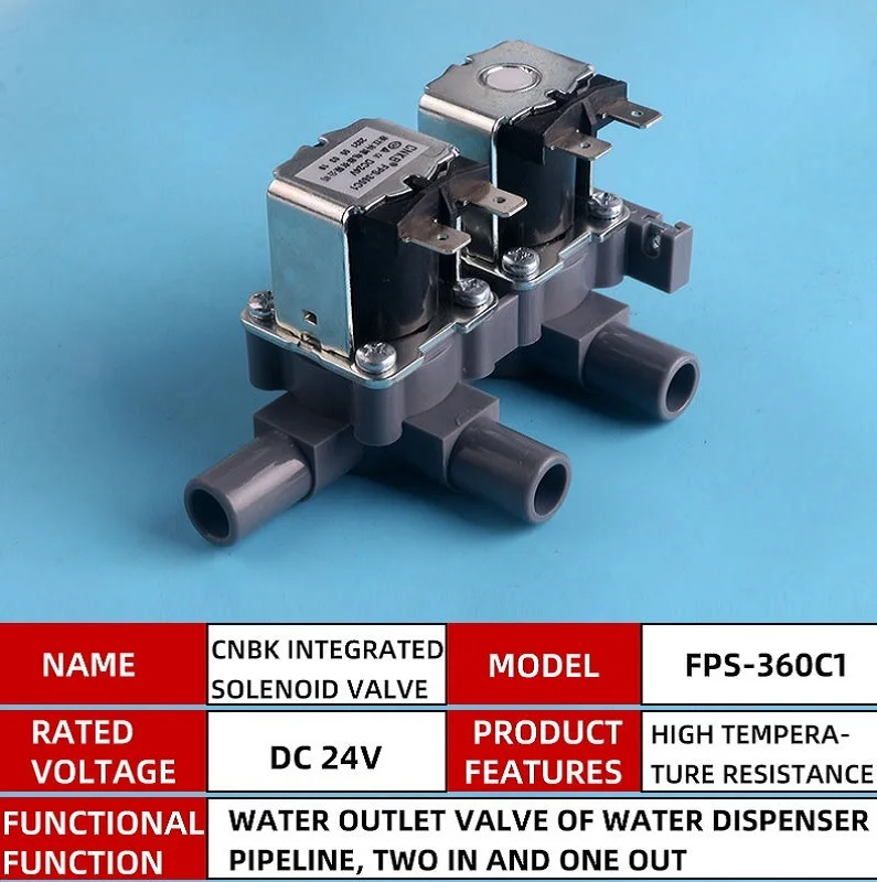 Соленоидный клапан CNKB 360C1, два в одном, 24 В, соединяемый клапан для водяного распылителя, быстрое сопротивление высоким температурам