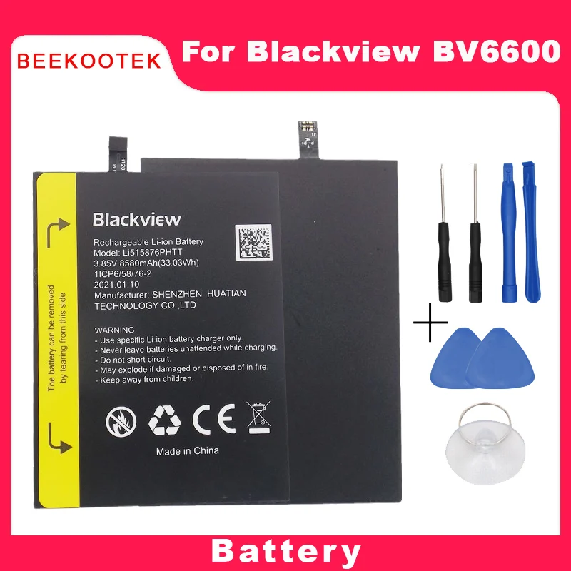 

Original For Battery Phone Battery 8580mAh Parts accessory For Blackview BV6600 Helio A25 5.7inch 720*1440 Android 10 Smartphone