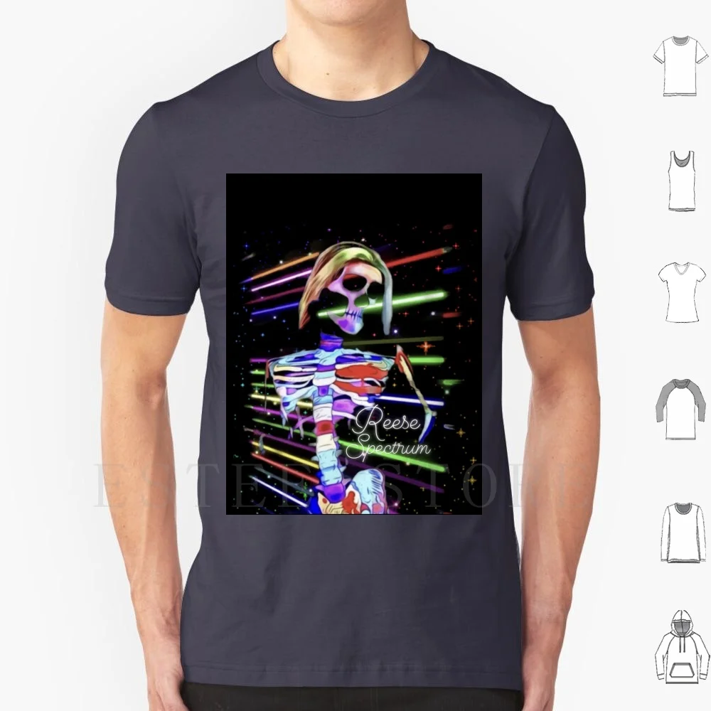 

Футболка Reese Spectrum-Rainbones DIY, большой размер, 100% хлопок