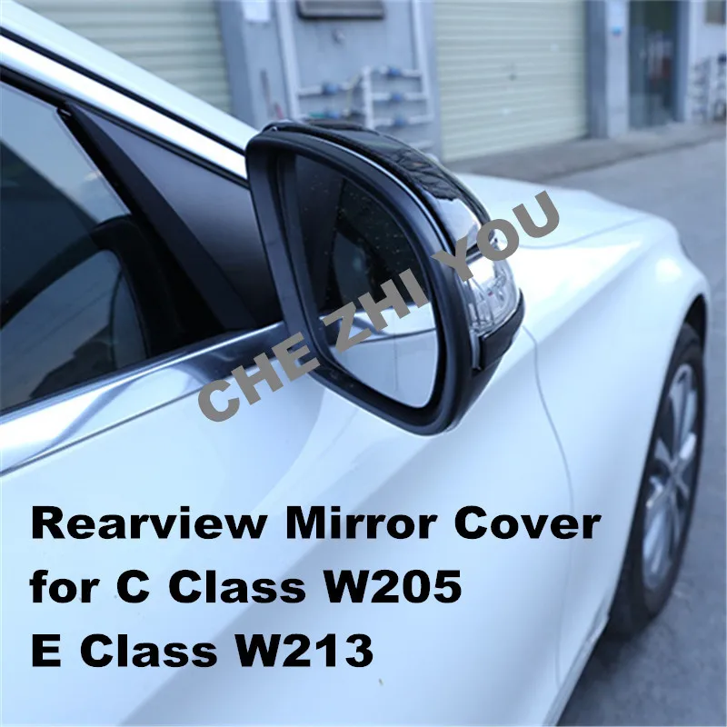 For Mercedes Benz C Class W205 E Class W213 ABS LHD Rear View Mirror Cover Modified Sticke Rearview Cover Left Hand Drive