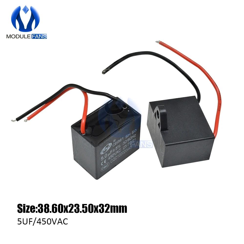 CBB61 AC Motor Speed Run Capacitor Fan Refrigerator Start Capacitor Terminal Ceiling Fan CBB Motor Running Rectangle Capacitor