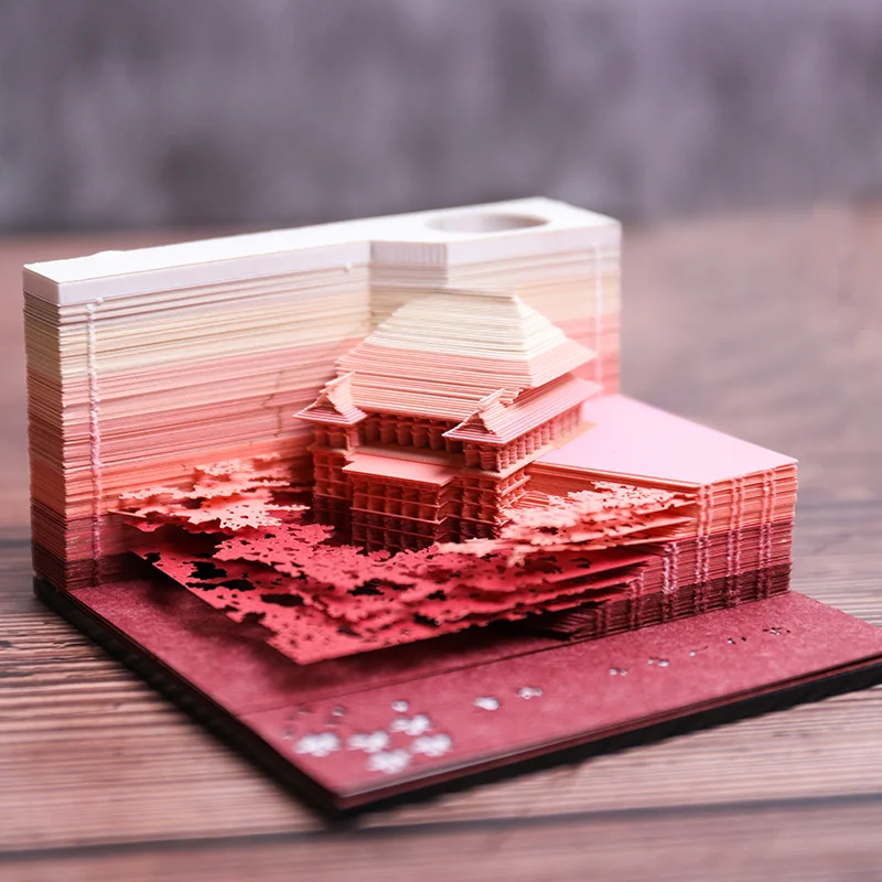 3D Omoshiroi Block Notepad, Kiyomizu Temple Memo Pad, Note Paper, Scrapbooking, Kawaii Accessories, Birthday Gift, 155Sheets