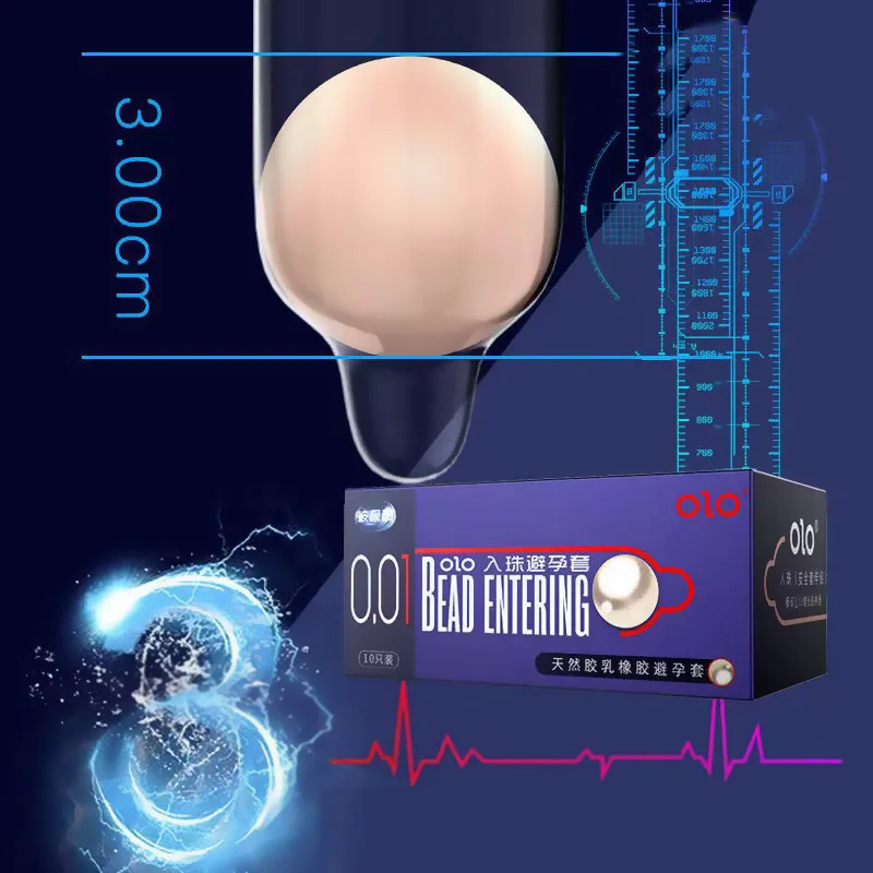 Ultra thin Condom with Big Balls Bead for men delayed ejaculation penis elongation Condoms G Spot stimulator penis sleeve