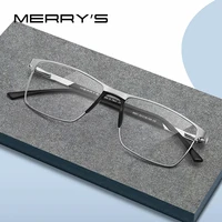MERRYS DESIGN, montura de gafas de aleación de titanio para hombre, gafas graduadas para miopía ultraligeras cuadradas a la moda para hombre S2001
