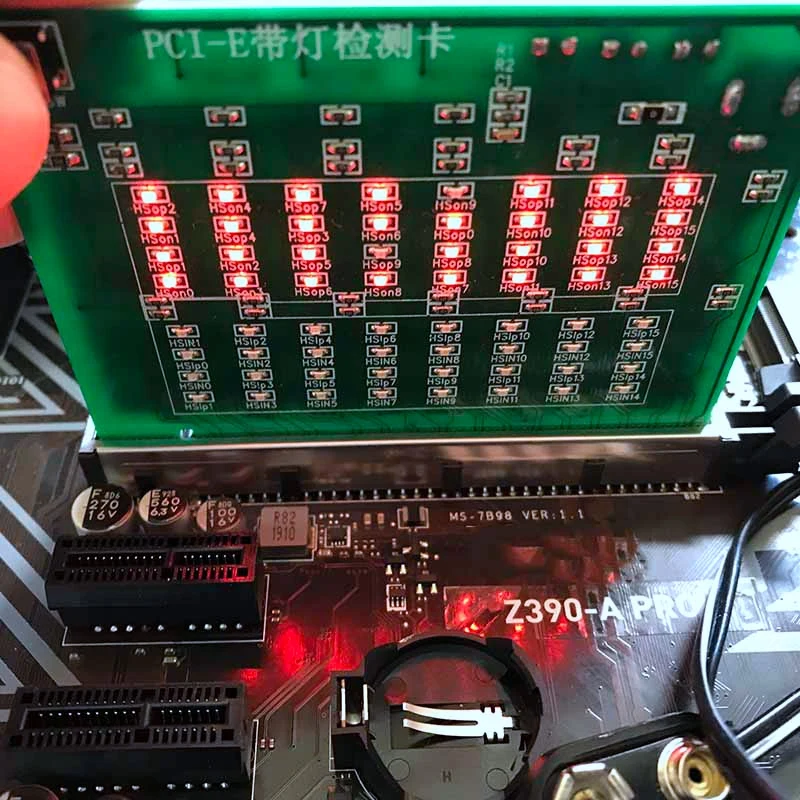 PCI-E 16X 8X PCI Express Slot Tester Card For Motherboard Detect The Southbridge Short Or Open PCI-E With Light Tester