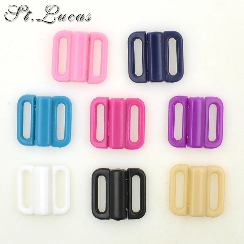 10set/lot Craft Plastic color Rectangle Tape Closure Hook & Clasp Waist Extenders Sewing On Clothes Bra Clip Hooks accesso