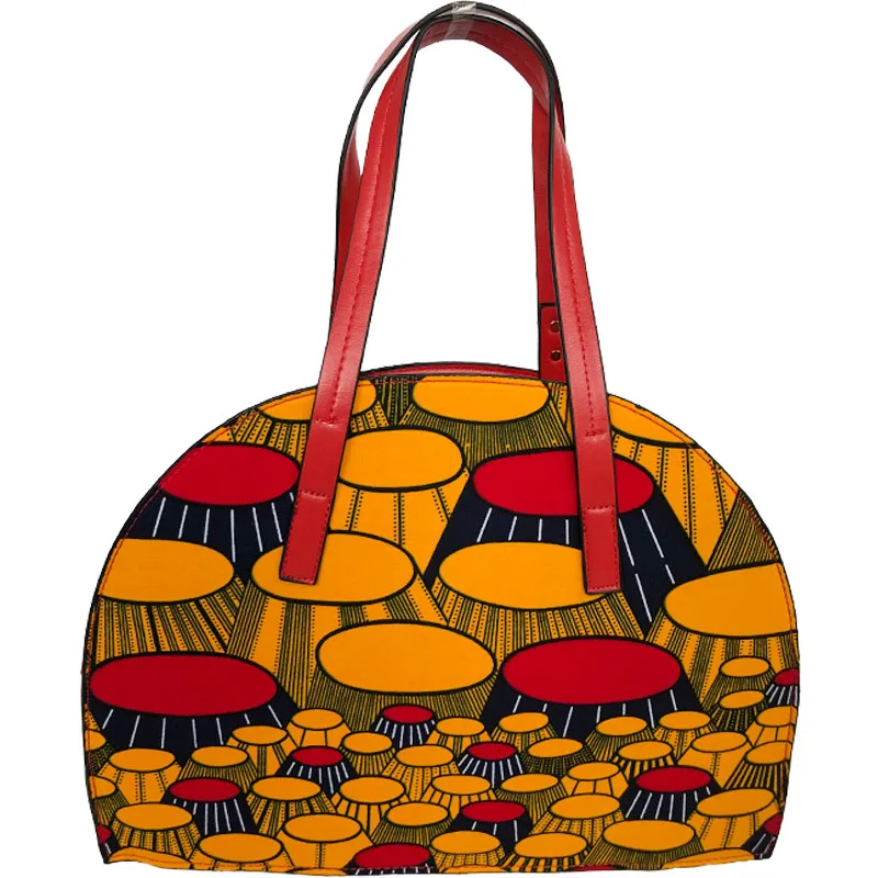 Top Selling Wax Fabric Made Handbag And 6Yards Fabirc Set African Wax Print Fabric With Bag To Match Set For Party