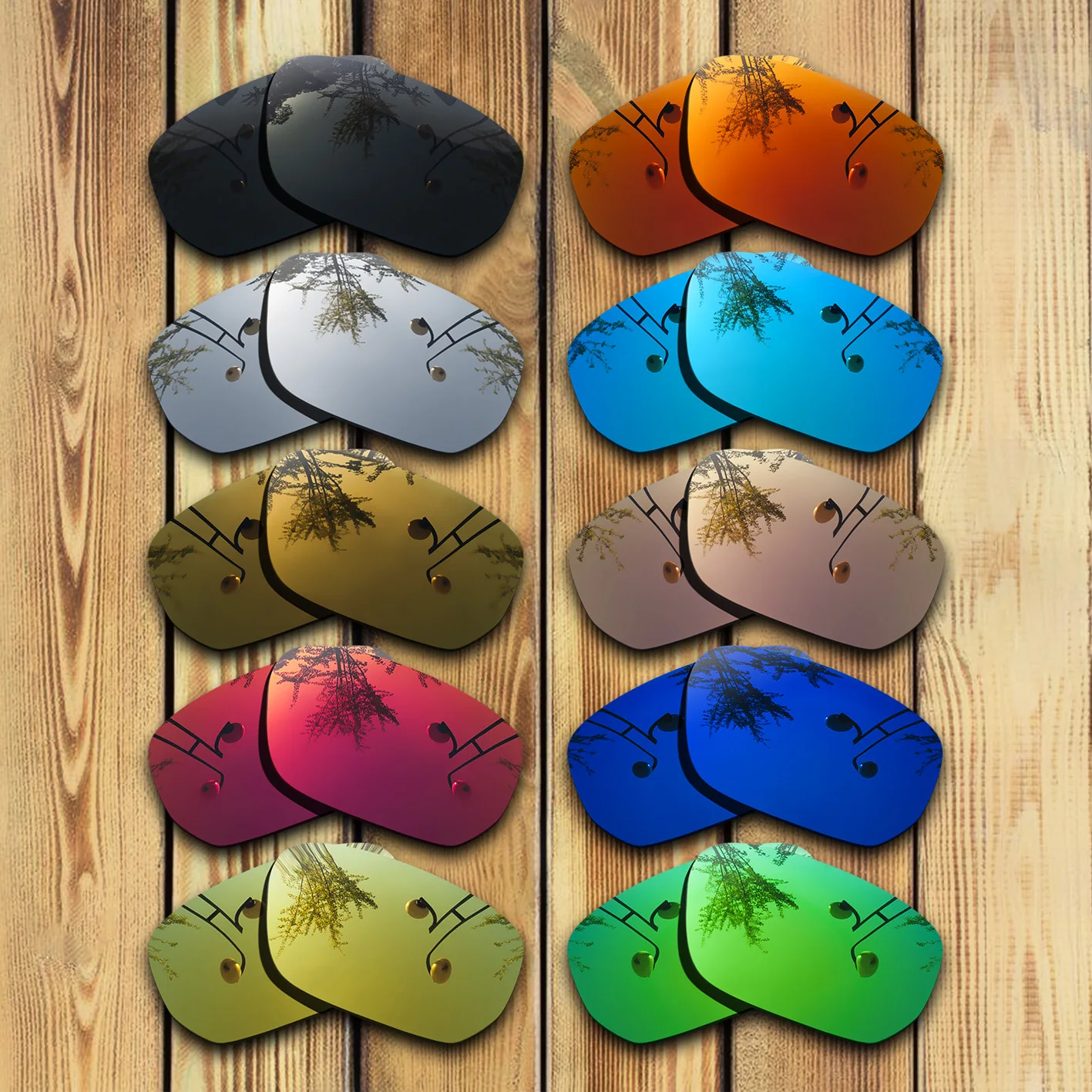 100% Precisely Cut Polarized Replacement Lenses for Style Switch Sunglasses Deep Blue Mirrored Coating Color- Choices