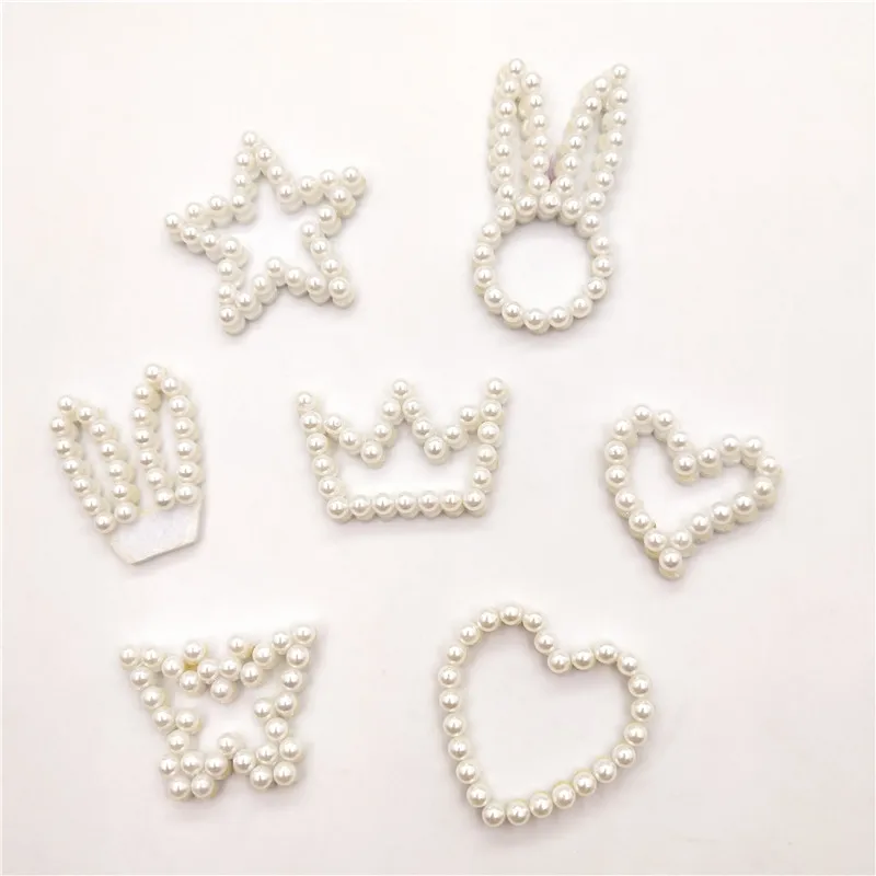 28pcs/lot Mix style pearl bead Appliques for DIY hair clip Accessories Craft Handmade Decoration