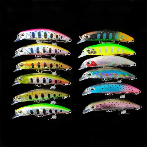 Imagen 1 del producto Tsurinoya-señuelo de pesca de 6cm y 6g, cebo duro Artificial, aparejos de pesca Crankbait, para piscardo, Wobblers, curricán, Lucio, lubina, 12 Uds.