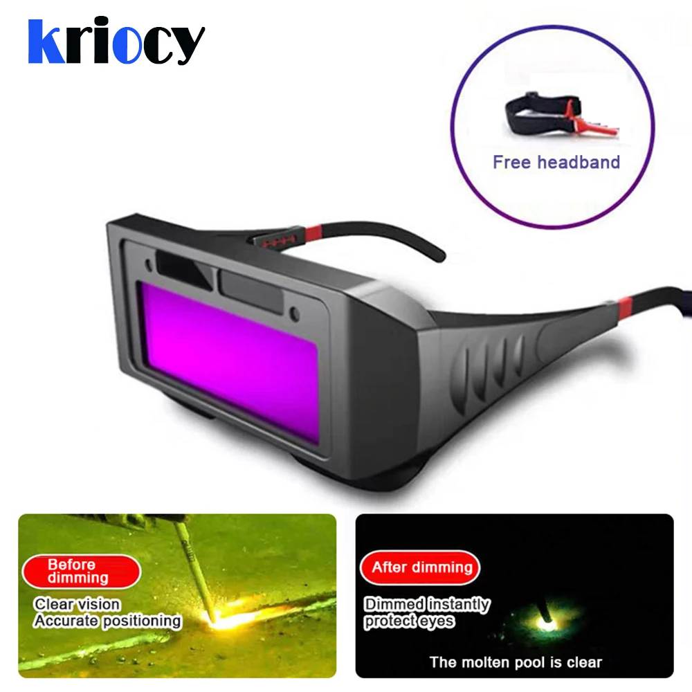 Auto Darkening Welding Helmets Automatic Light Change Auto Darkening Anti- Eyes Shied Goggle Glasses Solar energy Eyes Glasses