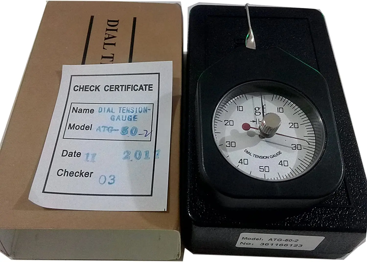 

Dial Tension Meter Gauge Tensionmeter Gram Force Meter with Single Pointer 50G Double Needle Gram Gauge Black