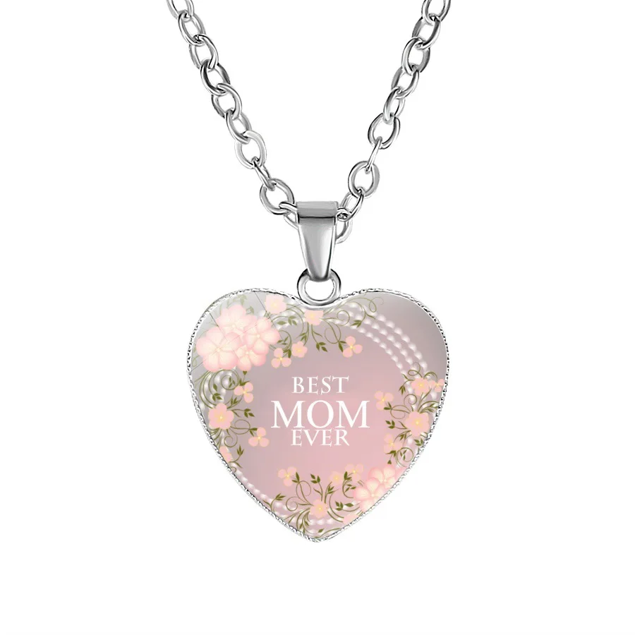 BEST MOM EVER necklaces For Women Mama Letter Heart shape pendant Chains Fashion Mother\'s Day Jewelry Gift