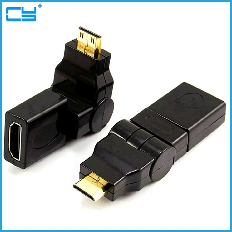 360 Mini HD-compatible male TO HDTV female Swivel Right Angled Adapter