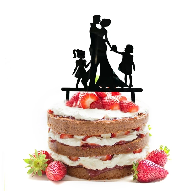 Color Mrs & Mrs Wedding Party Cake Toppers Gold Flowers Acrylic Bride and Groom Cake Toppers for Happy Wedding Cakes Decoration