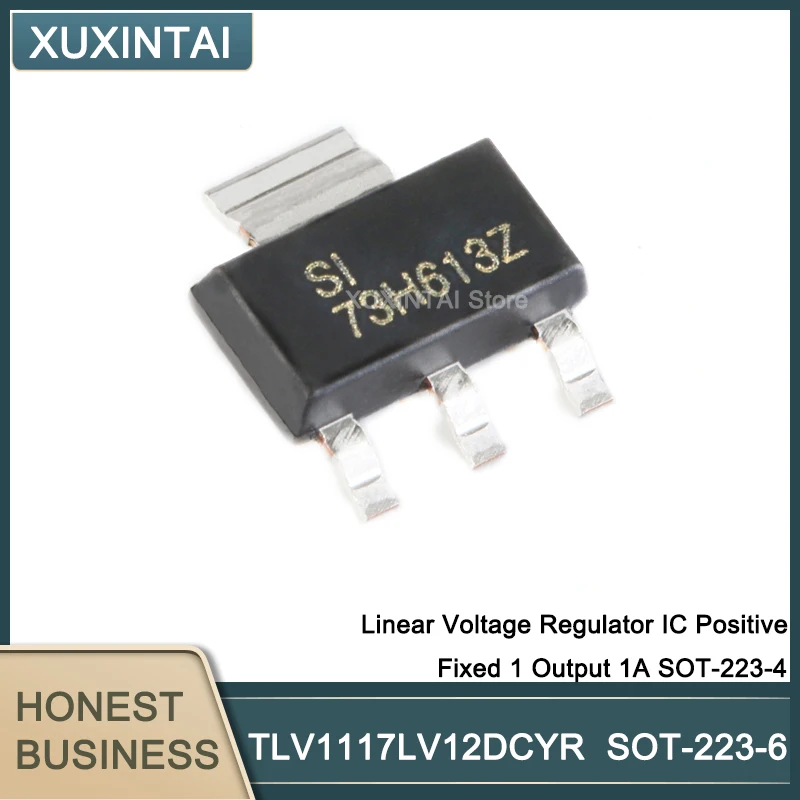 50Pcs/Lot  New Original TLV1117LV12DCYR TLV1117 Linear Voltage Regulator IC Positive Fixed 1 Output 1A SOT-223-4