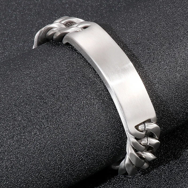 Fashion stainless steel jewelry punk gothic rock style creative sand surface curved brand men\'s titanium steel bracelet