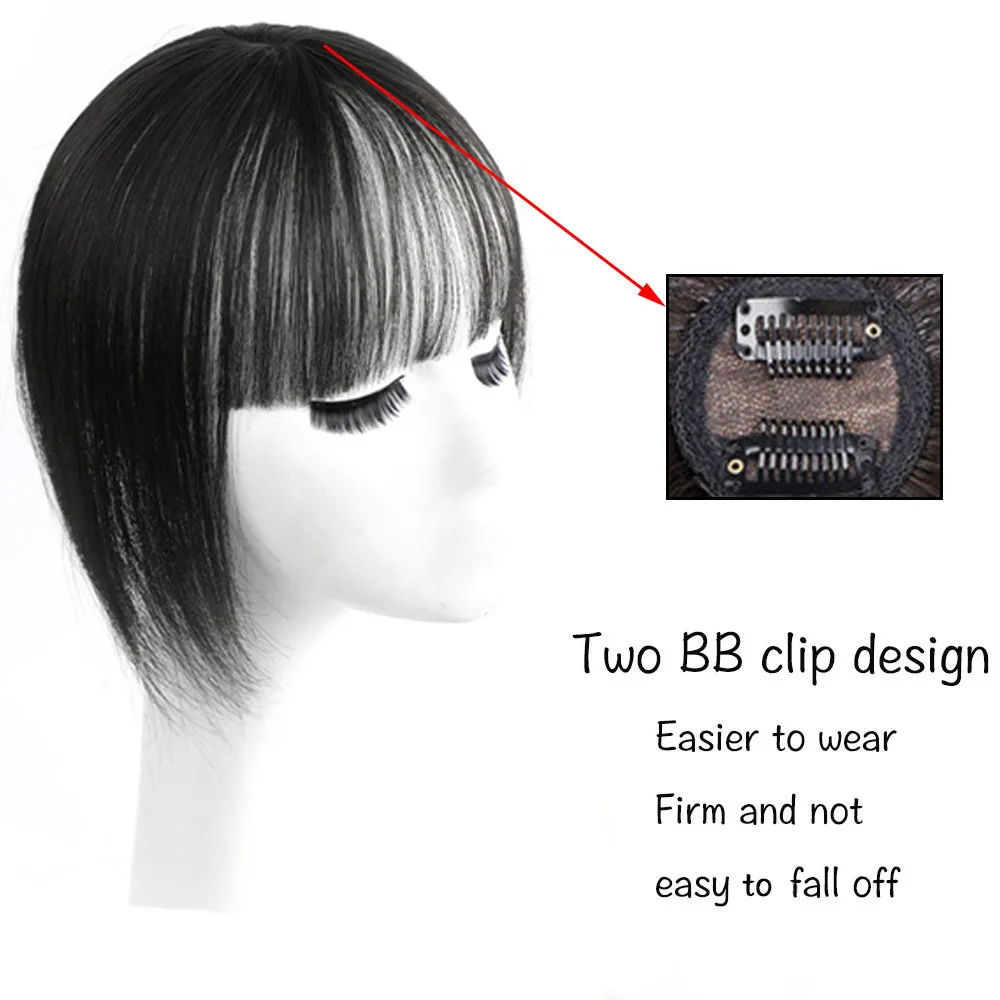 MSTN Synthetic 3D Bangs 3D French Bangs Invisible Seamless Natural Drooping Increase Hair Volume Supplement Blank Black Brown