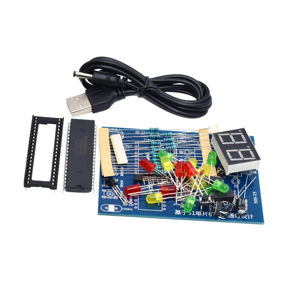 Traffic Light Controller Electronic DIY Kit Electromechanical Skills Training Contest STC89C52 Chip Microcomputer Student lab