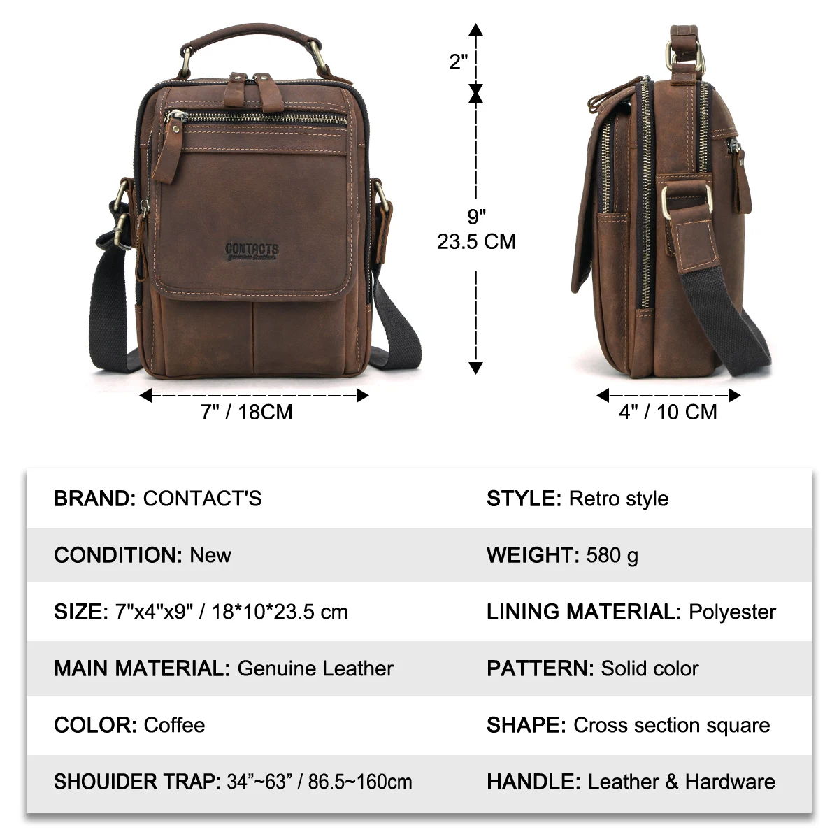 Sac à Main en Cuir group avec Poignée pour Homme, Sacoche à Bandoulière, Cheval, Étui à Bombes d\'Affaires, Fourre-Tout pour IPAD, Voyage