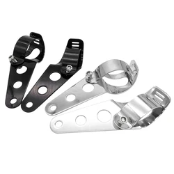 Universal Motorcycle Headlight Mounting Bracket Fork Ears Adjuster Mount Clamp Holder for Chopper Bobber Cafe Racer Accessories