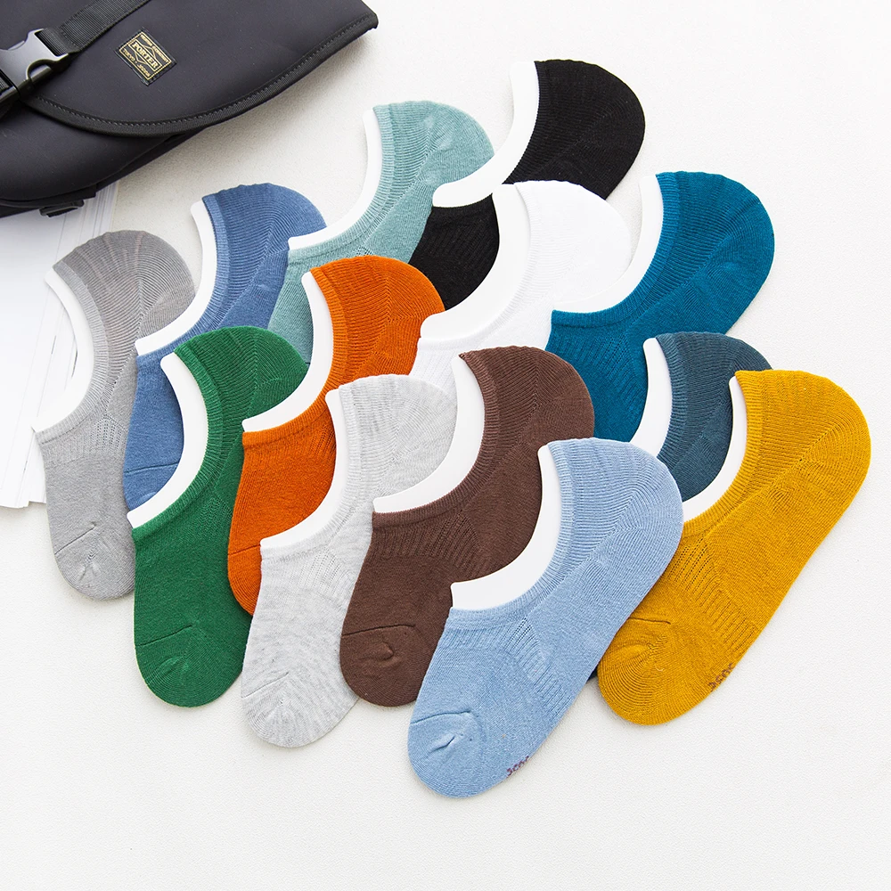 Men's Boat Socks Shallow Mouth Spring And Summer Short Tube Solid Color Casual Comfortable Cotton Sports Invisible Men's Socks