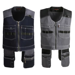 Gilet da lavoro da uomo abbigliamento di sicurezza gilet multitasche gilet multifunzionale fotografo Carpener meccanico top da lavoro