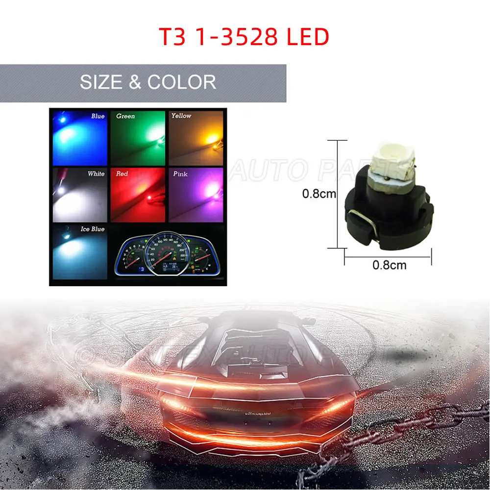 Bombillas LED para salpicadero de coche, luces indicadoras de cuña para Panel de instrumentos, lámpara de 12V CC, T3, T4.2, T4.7, B8.4, B8.5, 10 Uds.