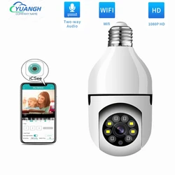 4MP ICSee Home kamera WIFI dwukierunkowy Audio CCTV bezpieczeństwa bezprzewodowego E27 kamera kolorowa noktowizor