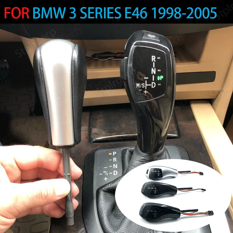 

for BMW Carbon Fiber Black and Sliver LED Gear Shift Knob 3 series E46 316i 318i 320d 320i 323i 325i 328i 330i 325xi 330d