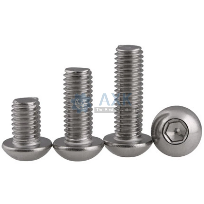 M5 Bolt A2-70 Button Head Socket Screw Bolt SUS304 Stainless Steel M5*(8/10/12/14/16/18/20/25/30/25/30/35/40/45/50~100) mm