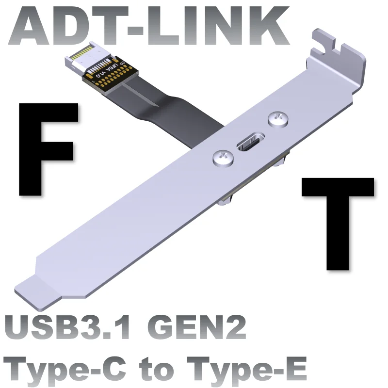 USB 3.1 Internal 20Pin Type-C To Type-E High Speed USB3.1 Gen2 Flat Extension Cable USB Data Connector Adapter A4-ITX Chassis