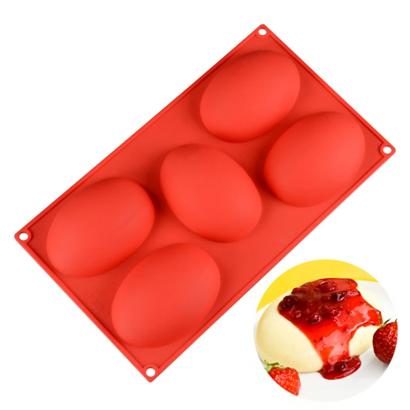 5 Cavity Oval Soap Mold DIY Silicone Soap Mold for Handmade Soap Making Forms 3D Mould Oval Round Square Soaps Molds Fun Gifts