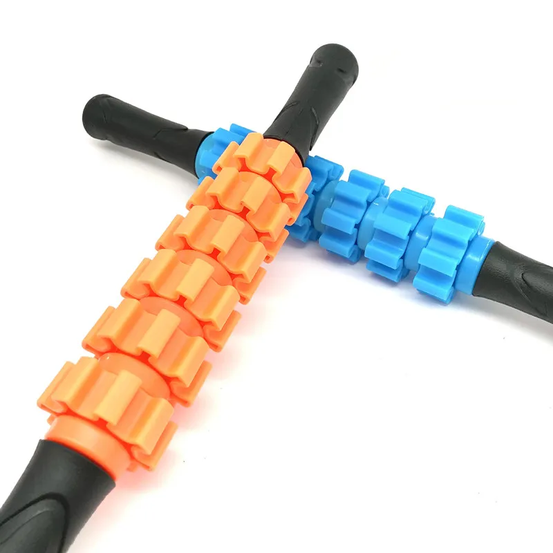 1pc Yoga Massage Roller Stick Muscle Relax Roller Tool Trigger Point Leg Arm 6-wheel Body Massage Stick Relieve Stress