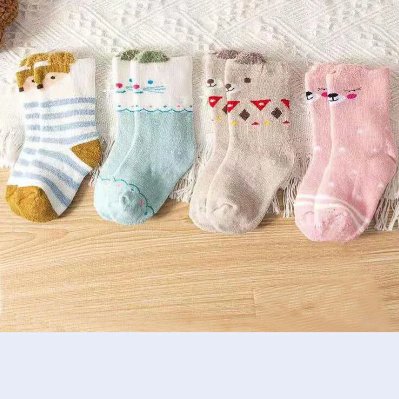 2020 4Pair / lot 0-1-3 year old baby socks newborn new baby toddler foot sock