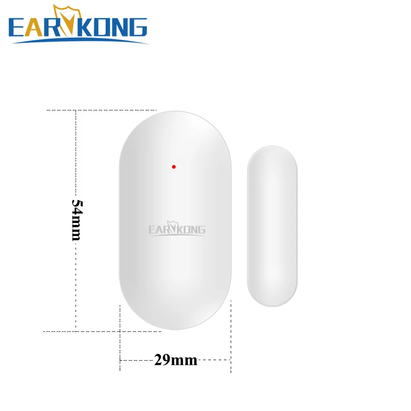 Original EARYKONG 433MHz Detector de Sensor magnético inalámbrico para puerta y ventana para sistema de alarma inalámbrico para el hogar consumo de