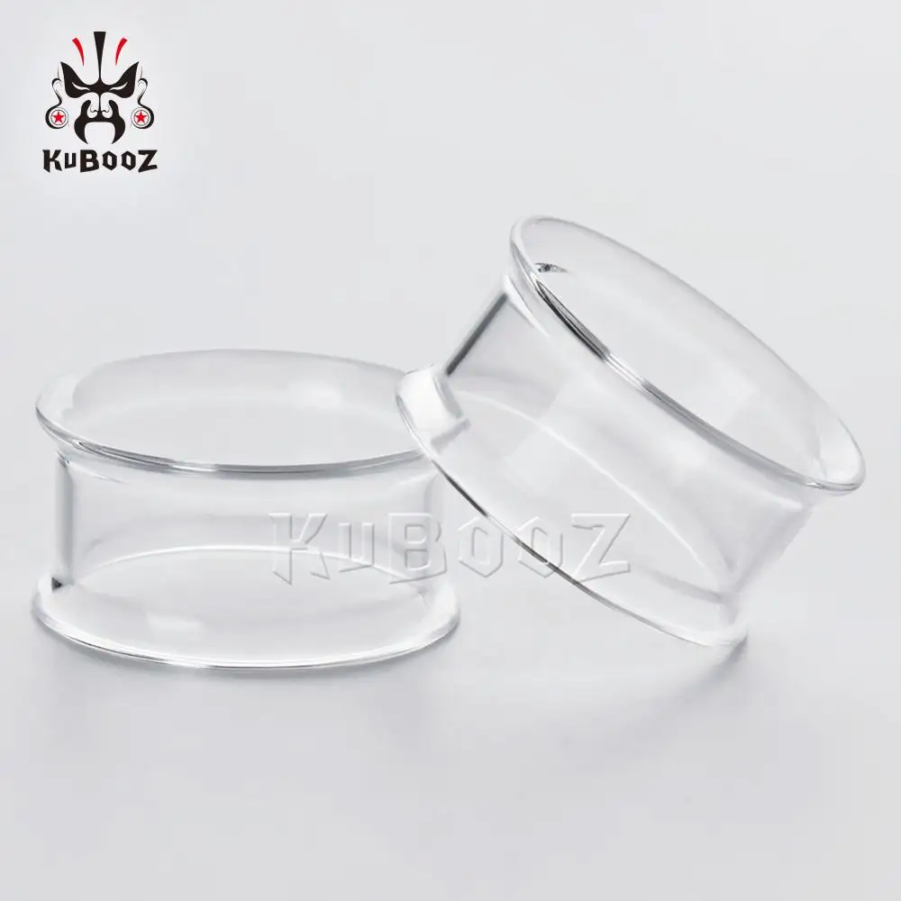 KUBOOZ Popular Simple Design Acrylic Hollow Ear Tunnels Plugs Expanders Body Piercing Jewelry Earring Gauges Stretchers 2PCS