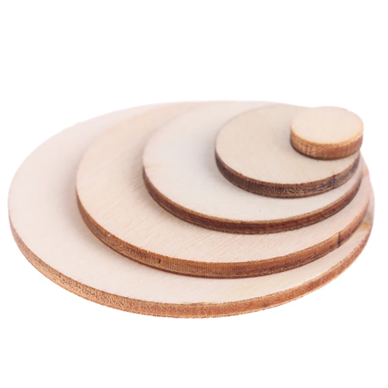 Natural Pine Round Unfinished Wood Slices DIY Accessory Wood Crafts Wedding Birthday Xmas Ornament Decor