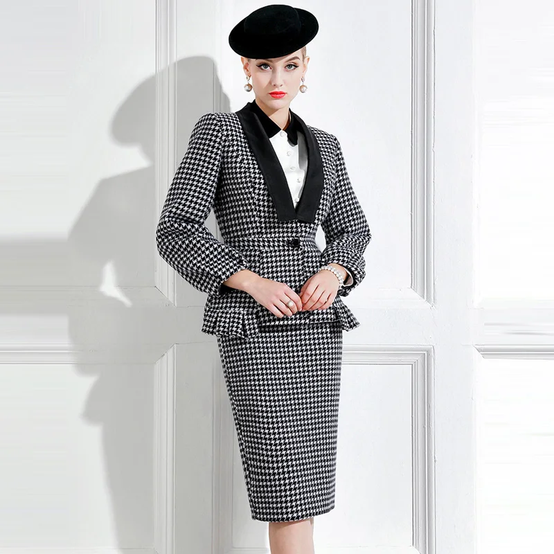 High End Design Sense Celebrity Double-Sided Wool Tweed Fashion Professional Suit Skirt Ol Temperament