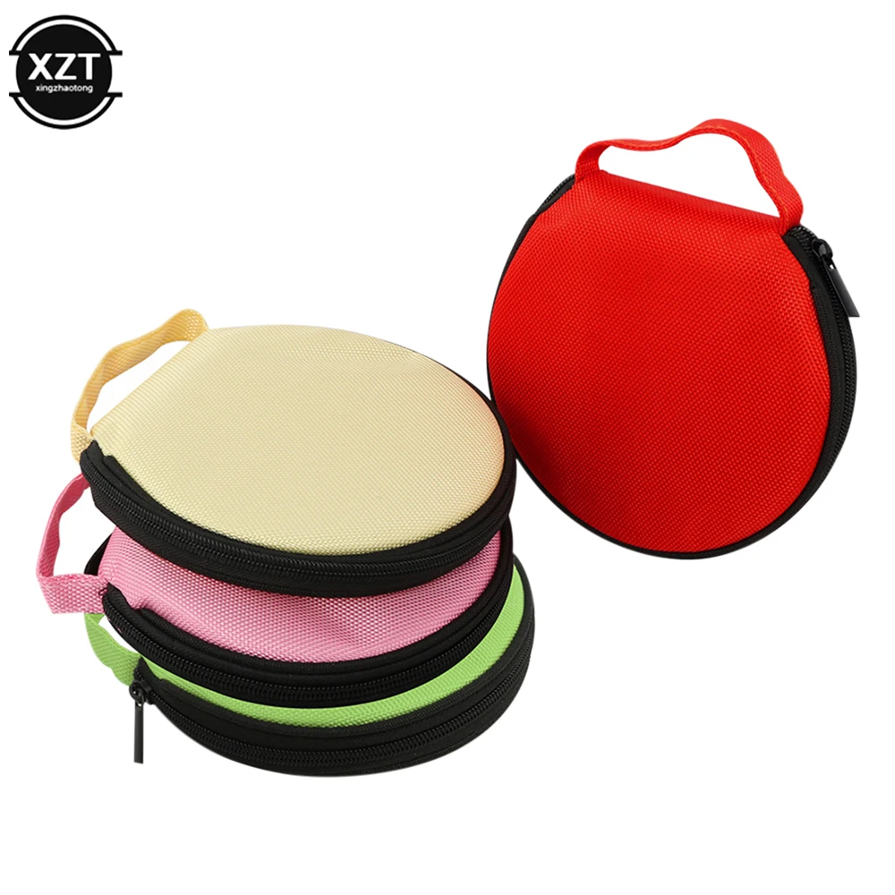 Portable CD DVD Case 20P Capacity Oxford Cloth CD Storage Bag Round Holder with Zipper for Home Car CD Box Bag