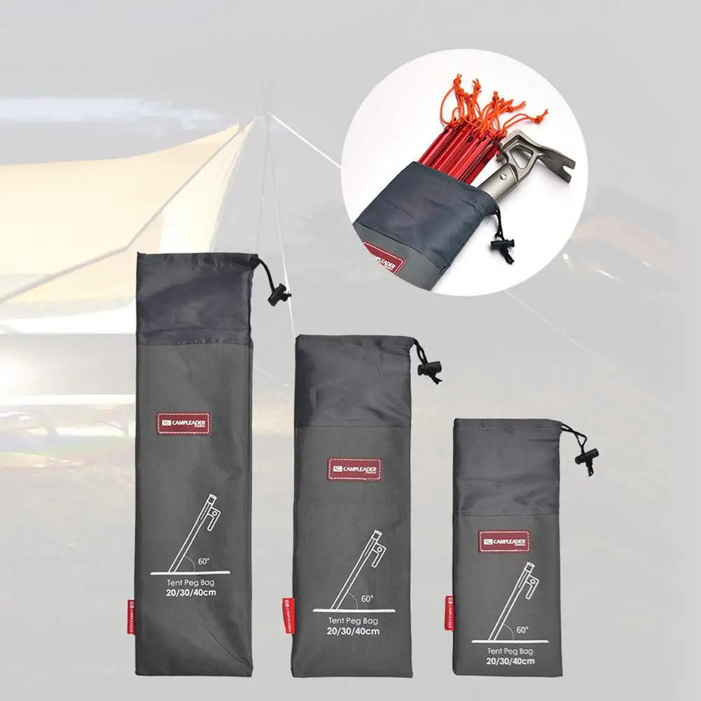 Tent Nails Storage Bag Outdoor Camping Ground Pegs Backpack Oxford Cloth Hammer Wind Rope Floor Nail Storage Bag