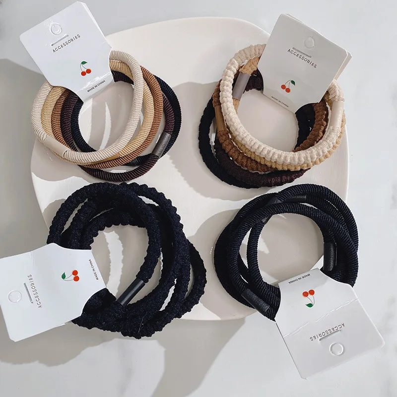 

5pcs/lot Elastic Hair Band Women Hair Ties Simplicity Elegant High Elasticity Hair Rubber Bands Hair Accessories New Hair Ties