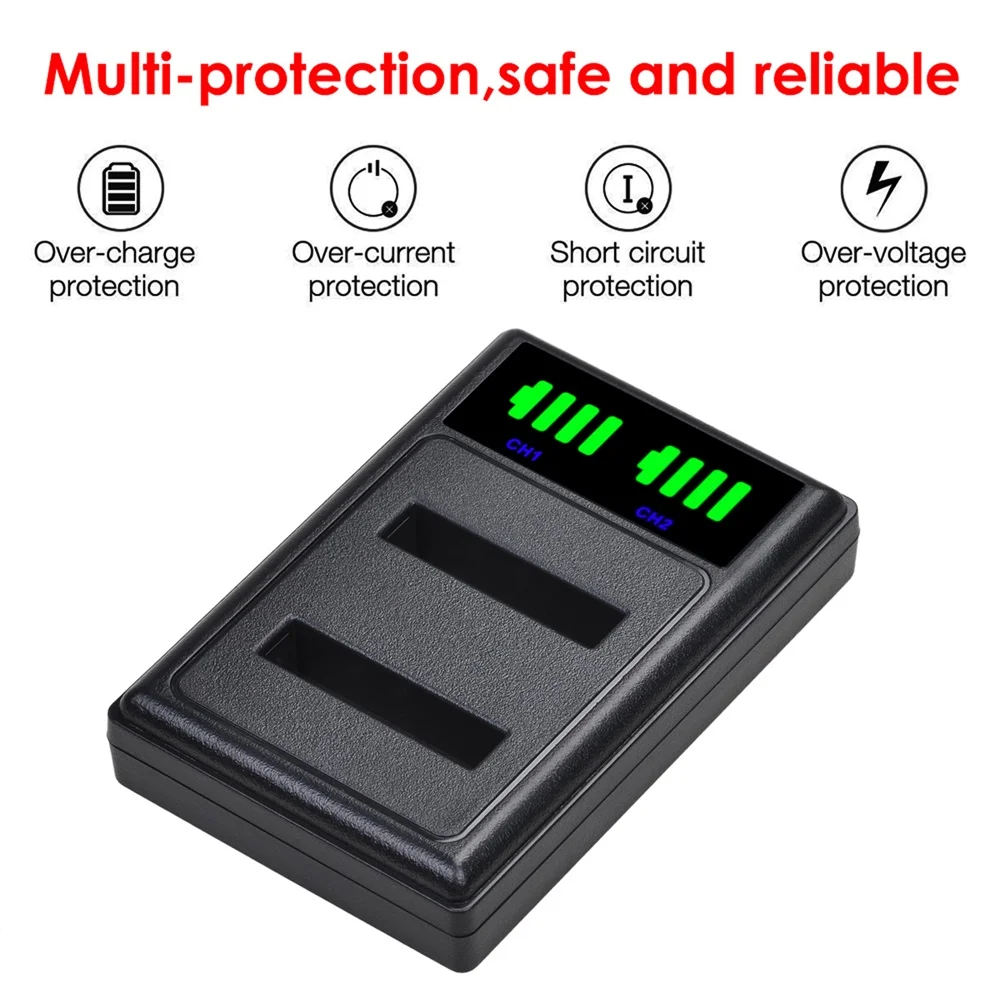 Li-50B D-LI92 Li 50B D LI92 Li50B LED cargador de batería doble con tipo C para Olympus SZ-15,SZ-16iHS,SP-800UZ,TG-630iHS,TG-820 iHS