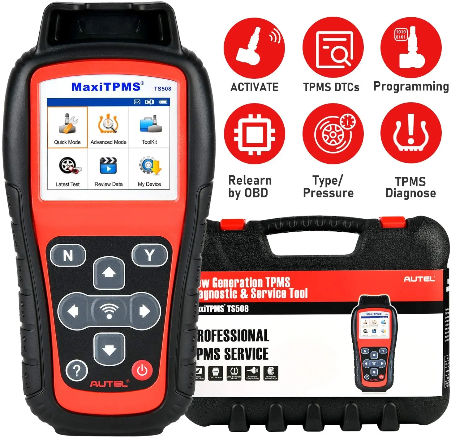 Autel MaxiTPMS TS508 TPMS Relearn Tool TPMS Programing Kit Free Update Tire System Code Reader Upgraded of TS501/TS408