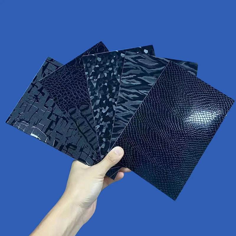 50 sztuk 3D tekstury powrót Film naklejka ochronna do ostrza/maszyna do cięcia laserowego uniwersalna folia do cięcia dekoracyjna tylna okładka skóry — zdjęcie 7