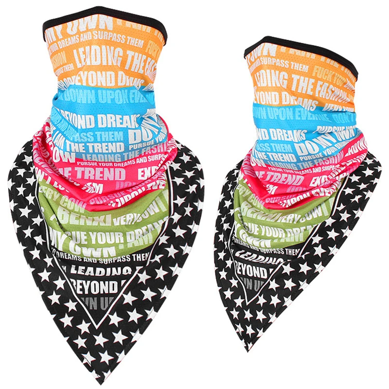Multifunctional Printing Triangle Scarf Motorcycle Cycling Bandanas Hiking Camping Hunting Fishing Neck Warmer Face Mask